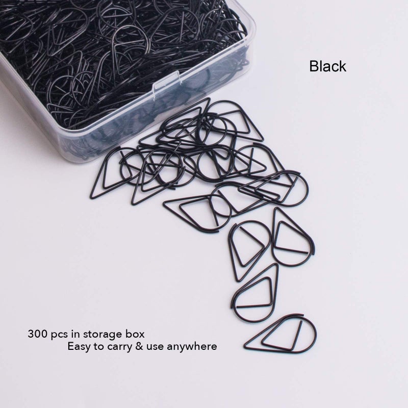 VENCINK Black Cute Paper Clips  VENCINK 300 Pieces Smooth Stainless Steel Drop-Shaped Wire Small Paperclips for Office Supplies Wedding Women Girls Kids Students Paper Document Organizing (1 inch) - Image 5